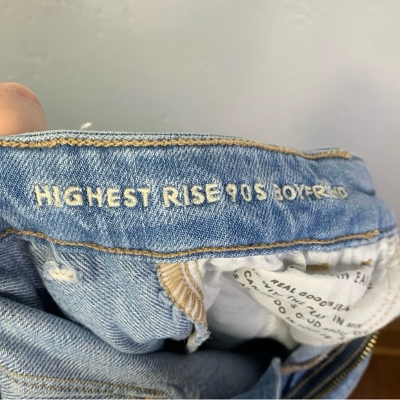 American Eagle Outfitters Highest Rise 90's Boyfriend carpenter jeans in 4 short - Picture 7 of 9